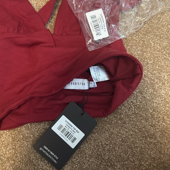 THATS SO FETCH Sunshine Halter Top in Red - Picture 8 of 8